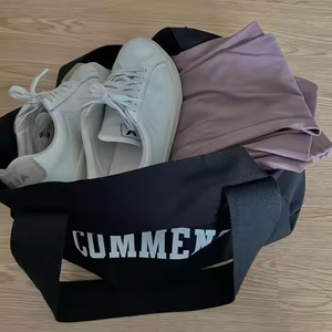 Bolso de lona de algodón de gran tamaño logotipo personalizado patrón de letras de estilo de moda para mujer para fiesta de fin de semana regalo de compras en la playa - Product Image 2