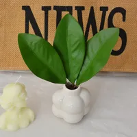 Tanaman Buatan Daun Magnolia Lateks Aksesori Bunga DIY Dekorasi Pernikahan Daun Magnolia Dekorasi Kotak Hadiah Acara Pesta Rumah