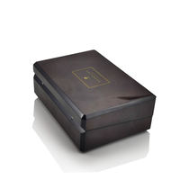 Boîte à cosmétiques en bois de luxe de la marque DS, boîte cadeau pour parfum artisanale, logo personnalisé, finition laquée rectangulaire, impression sérigraphique