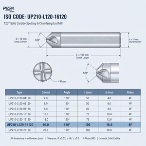 <span class=keywords><strong>UP210</strong></span> Vollhartmetall-Fasenfräser D12 120 Grad CNC-Fasenfräser für Stahl - Product Image 2