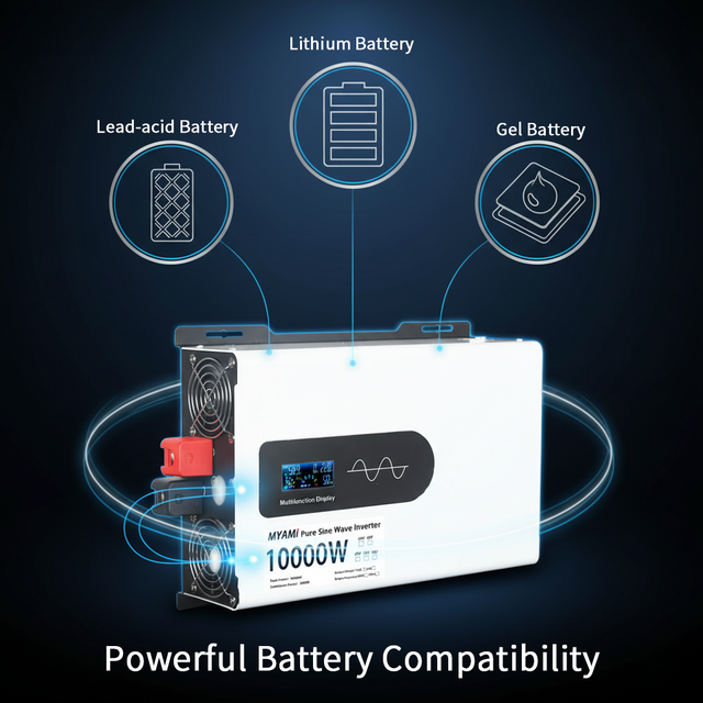 MYAMI Pure Sine Wave Inverter 3KW 4KW 5KW 6KW 7KW 8KW 10KW 12KW 12V 24V DC to AC 220V Power Converter for Car RV Solar Off Grid