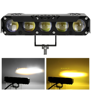Barre lumineuse LED semi-aluminium sans ventilateur JHS, double couleur blanc-jaune, lumière auxiliaire stroboscopique pour moto, VTT, camion, tout-terrain - Product Image 5