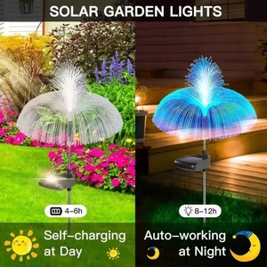 Lampes solaires LED d'extérieur RGB à fibres optiques, étanches IP55, batterie incluse, garantie 2 ans, pour pelouse, aménagement paysager, décoratives, pour jardin - Product Image 6