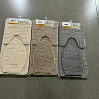 Tapis de bain carré moderne en polyester jacquard épais, antidérapant, avec support TPR, lavable en machine, couleurs personnalisées, gaufrage, pour la maison