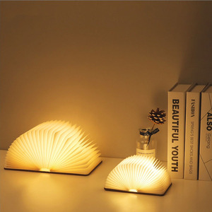 Lámpara de Libro de Madera Personalizable de Venta Directa de Fábrica, Lámpara de Mesa de 5 Colores, Lámpara de Noche LED de Papel Plegable - Product Image 4