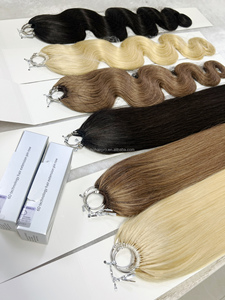 All'ingrosso Europel invisibile 6D piume uncinetto estensioni dei capelli vergine russo umano piumato Micro Loop extension per capelli - Product Image 3