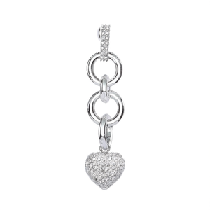 Orecchini Pendenti Romantici a Cuore in Cristallo Placcati in Oro Bianco Rodio Gioielli Moda Donna Regalo - Product Image 1