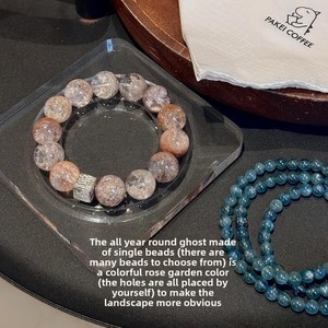 Tinh thể ban đầu đánh bóng hình học hình dạng bướm thiết kế thích hợp màu xám ánh trăng màu tím asai Thạch Anh Tím dâu tây pha lê Vòng đeo tay - Product Image 5