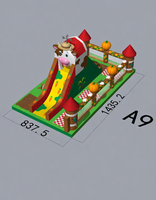 Aire de jeux gonflable portable de qualité commerciale, sur le thème des animaux, imperméable, avec toboggan, pour location événementielle