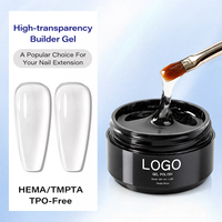Set de Gel de Extensión de Uñas de Alta Transparencia, Libre de HEMA, TPO y TMPTA, Esmalte de Gel para Extensión de Uñas, Saludable para las Uñas