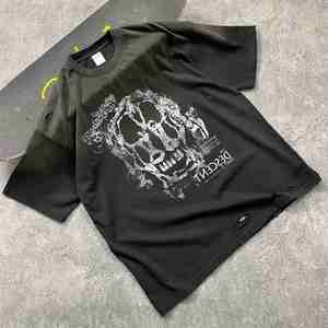 Camiseta personalizada de lavado ácido de gran tamaño en blanco pesado 100% algodón 270 gramos impresión de inyección directa camiseta de impresión para hombres - Product Image 1