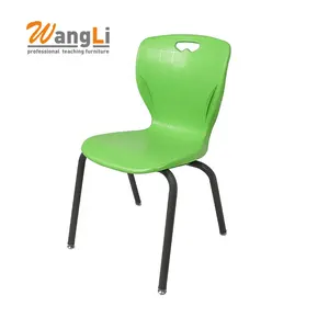 Cadeira plástica do estudante da mobília aula com pés do metal cadeiras confortáveis baratas do estudante da escola