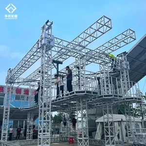 12 x12ft gebrauchte Aluminium rahmen Indoor Mobile lassen Bühnen lichter Konzert fachwerk mit schwerer Grundplatte