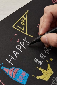 Promozione grande vendita metallo <span class=keywords><strong>pennarello</strong></span> indelebile 5 set di colore <span class=keywords><strong>punta</strong></span> proiettile su carta nera varie superfici medie - Product Image 4