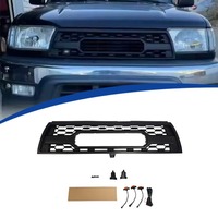 Grille avant de style TRD noir mat premium avec feux de positionnement LED, grille de remplacement en ABS compatible avec Toyota 4Runner de 1996 à 2002