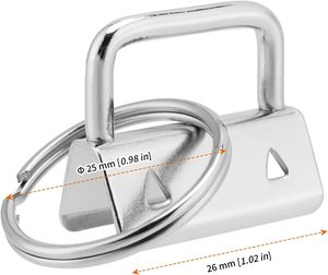 HOZEON Pcs Inch <b>Key</b> Fob Hardware With <b>Key</b> <b>Rings</b> Metal <b>Key</b> Chain Fob Wristlet Bulk <b>Key</b> Lanyard For <b>Key</b> Chain Making <b>Bags</b> Hand Cra - Product Image 2