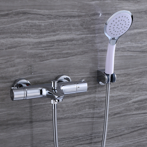 Vasca da bagno <span class=keywords><strong>Rubinetto</strong></span> Fissato Al Muro Vasca Lavello Termostatico Doccia <span class=keywords><strong>Con</strong></span> Bagno <span class=keywords><strong>Doccetta</strong></span> bagno doccia Set Miscelatore vasca da bagno <span class=keywords><strong>rubinetto</strong></span> - Product Image 2