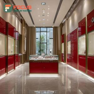 Luxury High End Jewelry Display Case Wood Frame Mall Counter Glass Showcase - Product Image 4