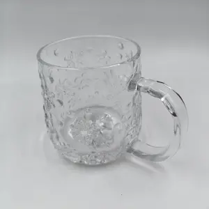 Tasse à café transparente en verre Logo personnalisé lait isolé tasse en verre à paroi unique tasses