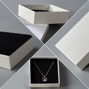 Customized Jewelry Products Box <b>White</b> Leather Pattern Custom Corrugated <b>Gift</b> Luxury Jewelry <b>Boxes</b> Box With Logo - Product Image 5