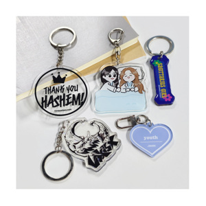 Design Custom Keychain Holographic Rainbow <b>Flash</b> Epoxy Transparent Acrylic UV Printed Cartoon Anime Style Keychain - Product Image 6