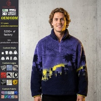 Pull en molleton Cenloong Confort avec logo personnalisé pour homme – Col rond ou col montant