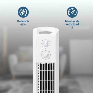 Ventilatore a torre 81 cm, 3 velocità, 45 W, bianco, per uso domestico e in ufficio - Product Image 5
