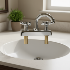 Elite Cover Faucet 4 Inch Centerset Chrome Finish Traditional Style Bathroom Basin Faucet with Ceramic Valve Core - Product Image 2