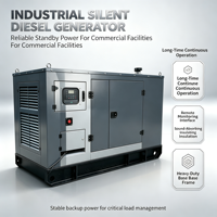 Groupe électrogène diesel 150 kVA triphasé, puissance de pointe, générateur d'urgence 50 Hz pour application industrielle avec ATS intégré