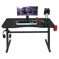 Escritorio Ergonómico en Forma de Z para Juegos de PC con Gestión de Cables e Iluminación RGB