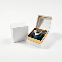 Boîte en papier rigide texturé mat avec couvercle en feuille d'or, base OEM, emballage pour parfums, soins de la peau et cosmétiques