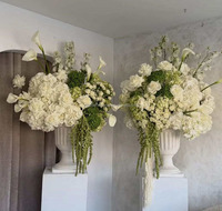 Fournitures de mariage, piliers de fleurs de mariage blancs et verts, supports floraux artificiels pour la cérémonie de mariage, décoration d'événements