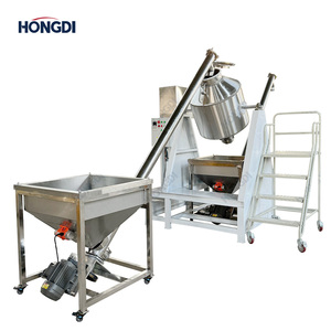 Mezclador Industrial de Doble Cono de Acero Inoxidable con Doble Alimentador, Equipo Automático para Mezclar Polvos para Sazonar Alimentos y Especias - Product Image 1