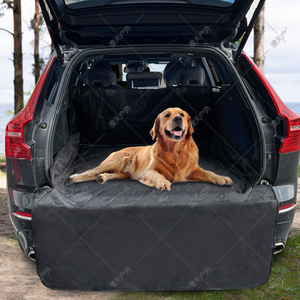 Tapis de coffre de voiture pour animaux de compagnie noir 206x132cm matelassé anti-salissures, housse de siège arrière pour chien - Product Image 5