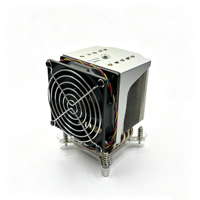 Refroidisseur de processeur de serveur 165W avec 5 caloducs en cuivre, dissipateur thermique LGA2011 4U 9225, base en cuivre, ailettes en aluminium, 105x92.5x125.8mm, OEM ODM