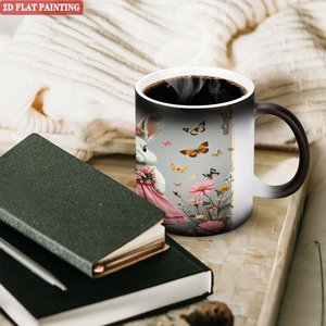 Mug en céramique noir givré 11 oz, sensible à la chaleur, tasse vierge, cadeau d'entreprise pour les fêtes - Product Image 3