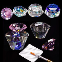 Qianya 2 en 1 ongles Dappen plat papillon coeur fleur forme acrylique poudre liquide bonbons bijoux ongles tasse conteneur OEM