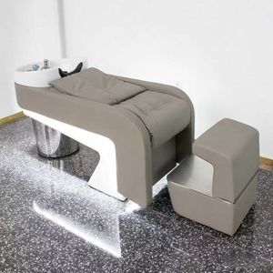 เตียงสระผมเซรามิกสำหรับร้านทำผมระดับไฮเอนด์ แบบกึ่งเอนนอน พร้อมฟังก์ชั่นนวดและล้างผม - Product Image 5