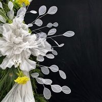 BJ260660-20 Grande plante artificielle blanche en dentelle en forme de feuille, idéale pour centre de table de mariage, décoration de scène ou d'allée.