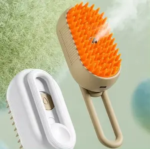 New Design Fashion Pet Hair removal Brush Pet Spray Massage Comb De-fluffing Cat Combs With handle Steam Pet Brush
