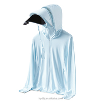 Veste imperméable à large bord pour la protection solaire, masque facial détachable, lunettes de protection, respirante, légère, à manches longues, pour la randonnée en plein air en été
