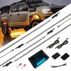 4 PCS Sonho Cor Impermeável Car Kit Luz Ambiente APP Controle Underglow Kit Luz Para Caminhão Do Carro