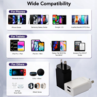 Pengisi daya USB portabel 5v1a 5v2a 5w 10w, Charger USB EU US AU UK Plug USB A USB C Tipe c, Charger Dinding perjalanan, adaptor ac dc untuk ponsel