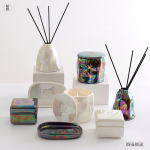 Portavelas de Cerámica Personalizado con Tapa, 8.4 cm, Cilíndrico, Decoración para el Hogar DF1722 DF1723 - Product Image 2