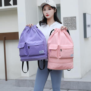 Sac à dos promotionnel en nylon polyester 210D imperméable avec cordon de serrage et poche, personnalisable avec logo pour activités extérieures - Product Image 2
