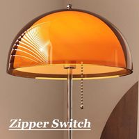 Lampadaire Champignon 61 Pouces Marron Hôtelier LED Métal E26 Abat-jour Double Dégradé 3 Couleurs Réglables