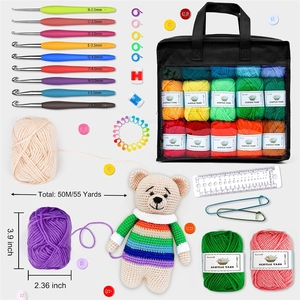 LQ260937 103 PCS <b>Crochet</b> <b>Kit</b> with Hooks Yarn Set, Premium Bundle Ideal Starter Pack for Kids Adults <b>Beginner</b> Professionals - Product Image 3