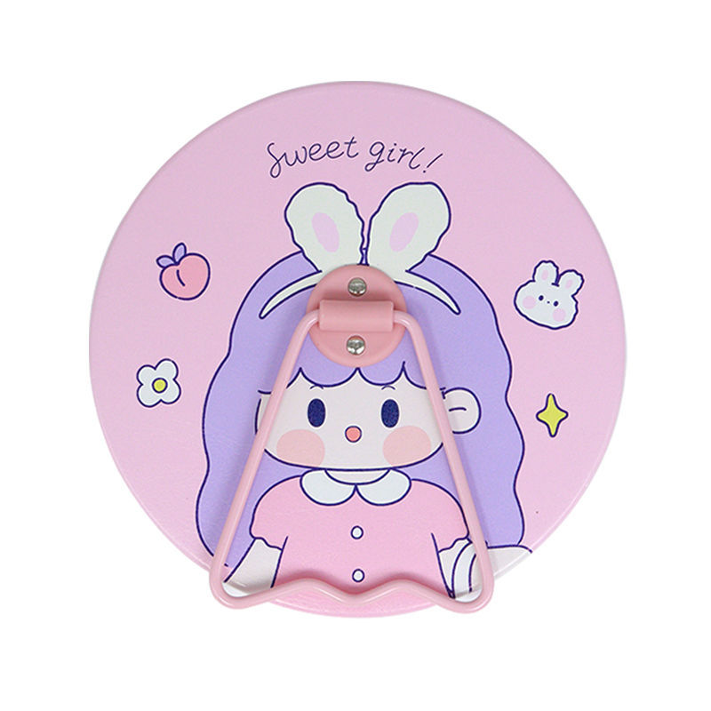 Miroir rond fille lapin