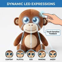 Peluche singe multilingue, contrôle par application intelligente, dialogue IA 4G, jouet éducatif en peluche, lavable, OEM, unisexe, Cuteyeah
