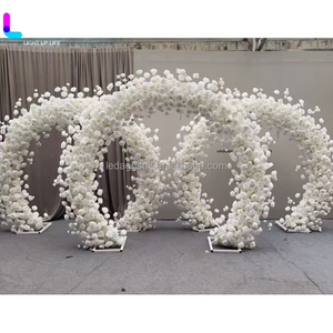LEDA Luxury Purple Rose Floral <b>Arch</b> Wedding Backdrop Artificial Flower <b>Arch</b> Stand For Ceremony Stage <b>Decoration</b> - Product Image 4